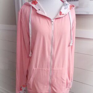 Zipper Sweatshirt, Pink, Size Medium